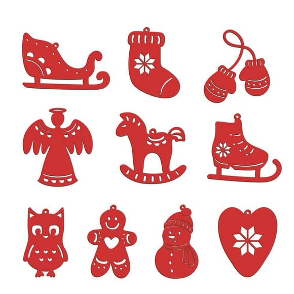 Набір ялинкових прикрас "Зимові атрибути" FDZ-533-4, 10 шт