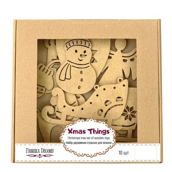 Набор елочных украшений "Зимние атрибуты" FDZ-533, 10 шт