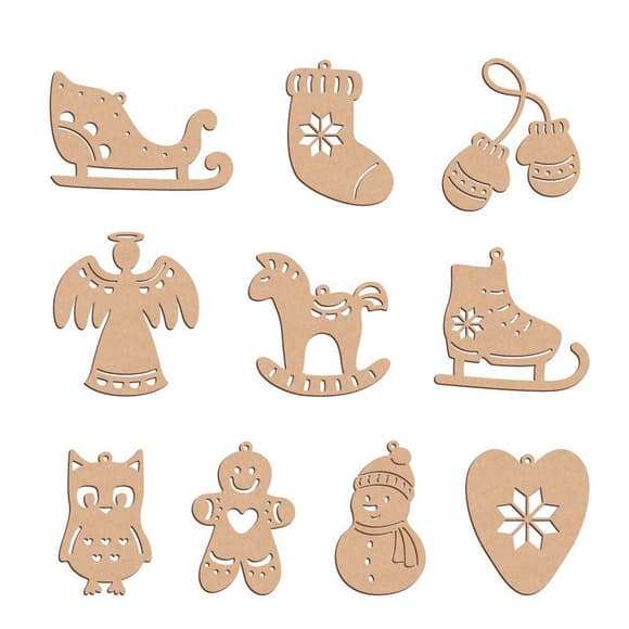 Набор елочных украшений "Зимние атрибуты" FDZ-533, 10 шт