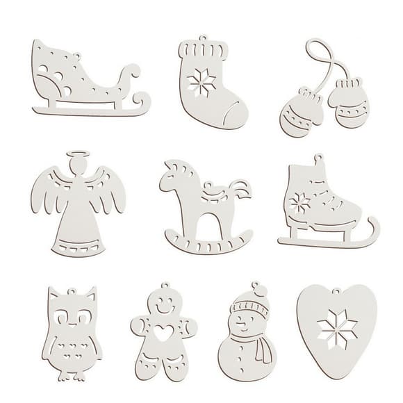 Набор елочных украшений "Зимние атрибуты" FDZ-533-1, 10 шт