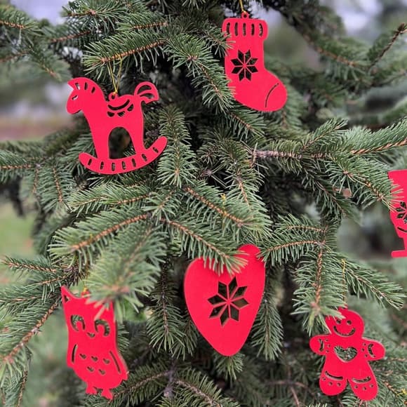 Набір ялинкових прикрас "Казкові звірятка етно" FDZ-532-4, 10 шт