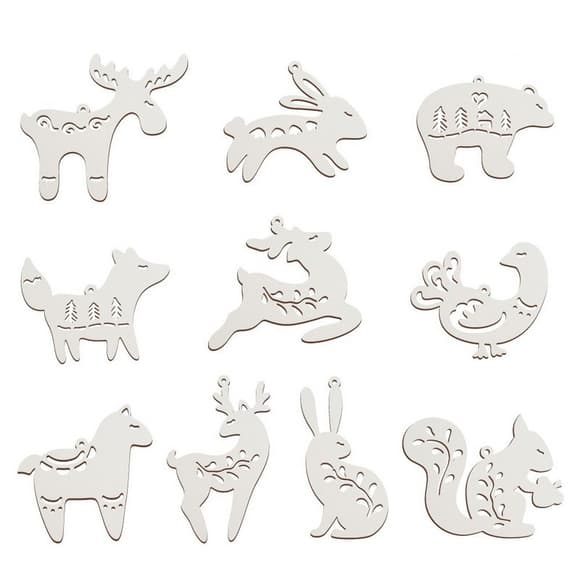 Набор елочных украшений "Сказочные зверушки этно" FDZ-532-1, 10 шт