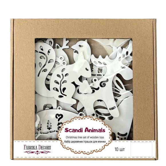 Набор елочных украшений "Сказочные зверушки этно" FDZ-532-1, 10 шт