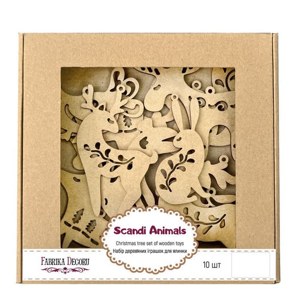 Набір ялинкових прикрас "Казкові звірятка етно" FDZ-532, 10 шт