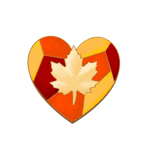 Заготовка брошки для розфарбовування "Серце осені" FDZB-097