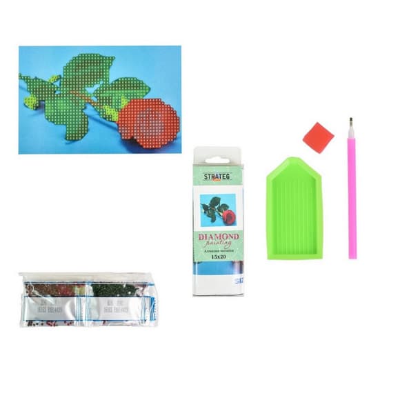 Алмазна мозаїка "Троянда у блакитній ніжності" YAB14429, 10х15 см