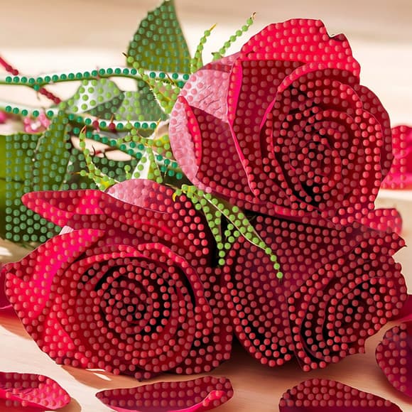 Алмазная мозаика "Розы" ZAV1818-16, 18х18 см