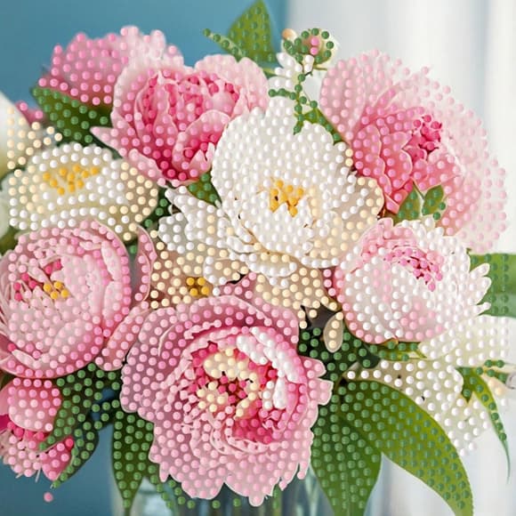 Алмазна мозаїка "Півонії" ZAV1818-3, 18х18 см