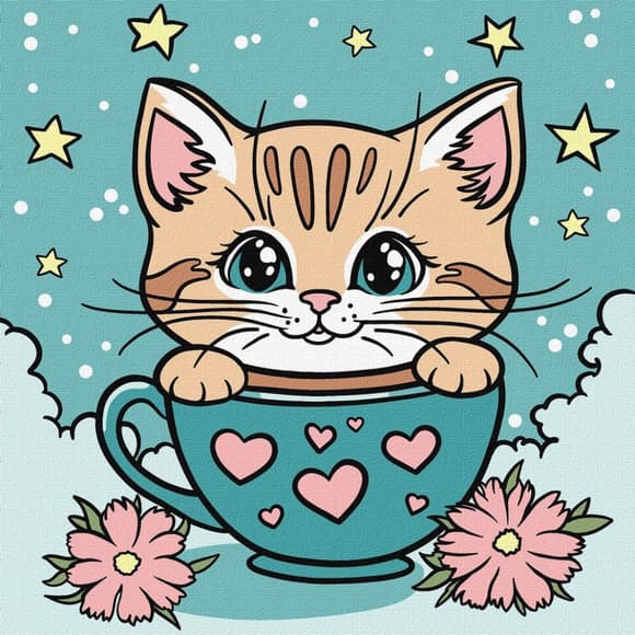 Картина по номерам "Замечательный котик" ©art_selena_ua KHO6280, 25х25 см