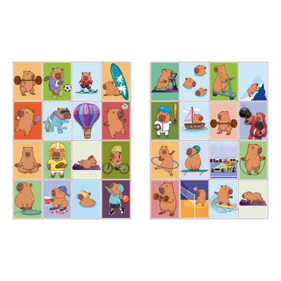 Детская раскраска со стикерами "Капибара и спорт" CB23, 16 страниц