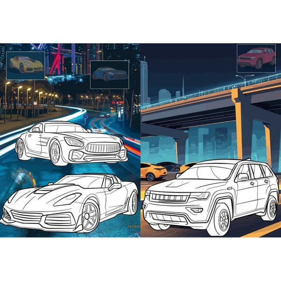 Дитяча розмальовка зі стікерами "Автопарк" CB26, 16 сторінок