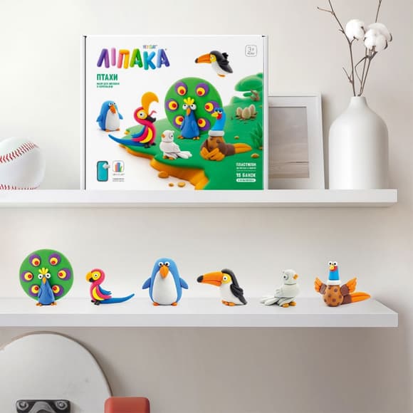 Меганабір пластиліну "Птахи" ЛІПАКА 15013-UA01 самостійно твердне