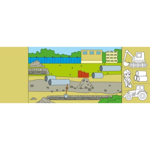 Детская книжечка-раскраска "Кто строит дом?" 1364005