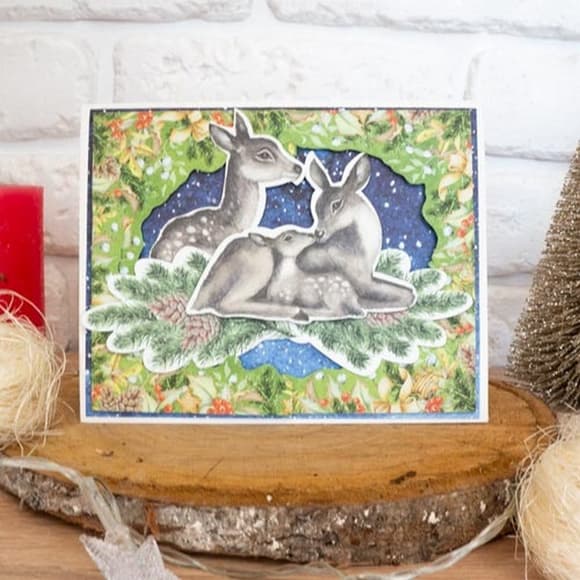 Набір для створення 3-х Різдвяних листівок "Awaiting Christmas" FDGCK-036