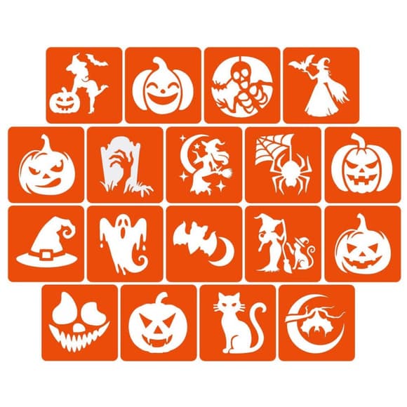 Набір для біо-тату "Хелловін - хна" set-halloween-henna 18 трафаретів 5х5 см