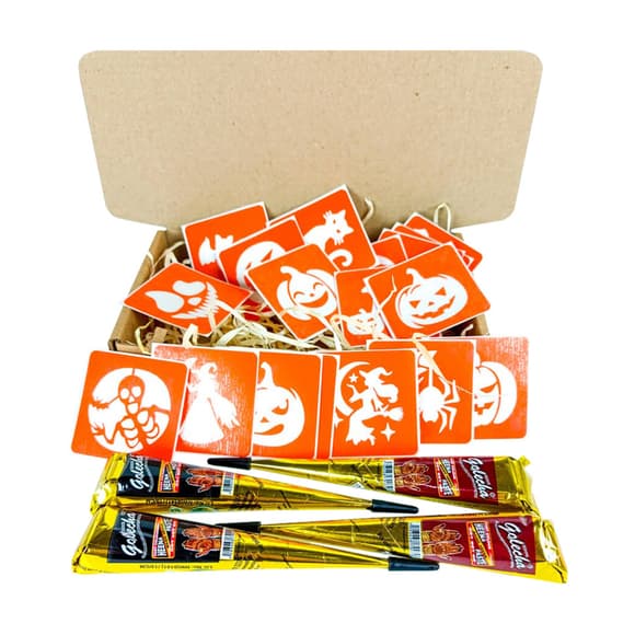 Набір для біо-тату "Хелловін - хна" set-halloween-henna 18 трафаретів 5х5 см