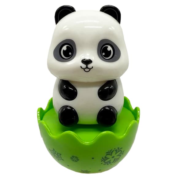 Дитяча неваляшка "Пандочка" 657-55(White-Black) 7,5 см, брязкальце