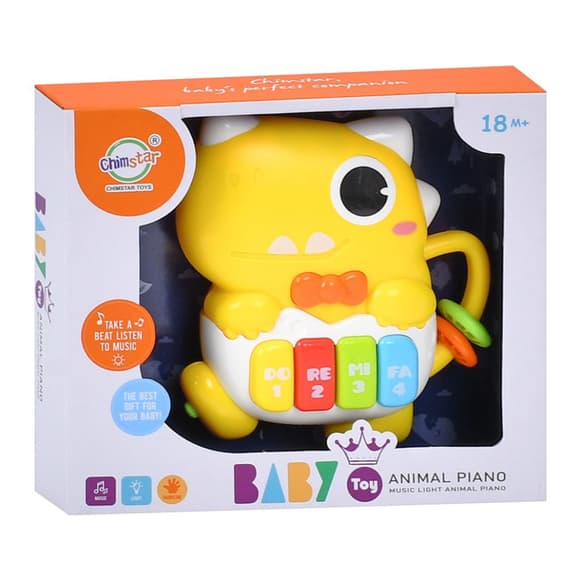 Детское пианино "Динозаврик" 503-21 звуки животных 15 см, музыка