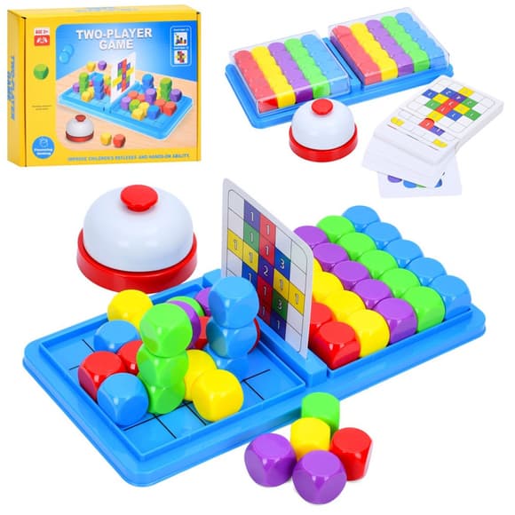 Настільна гра "Кубики" 5236 кубики 50 шт, дзвінок, картки 30 шт