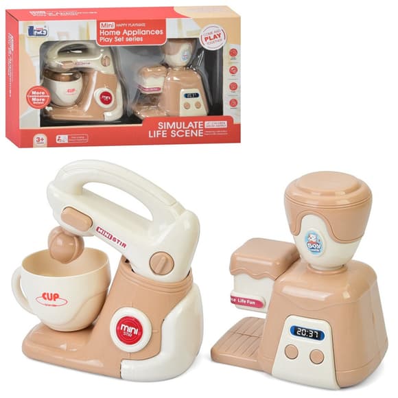 Детская бытовая техника "Миксер-Кофемашина" E05 механический вращающийся венчик 