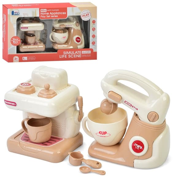 Детская бытовая техника "Миксер-Кофемашина" E02 механический вращающийся венчик 