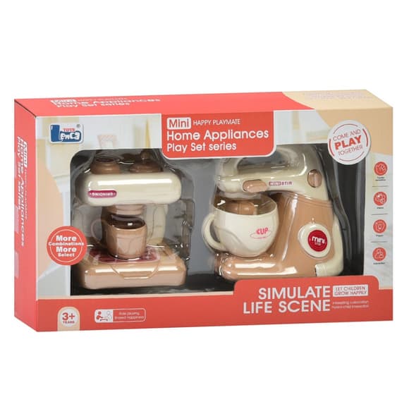 Детская бытовая техника "Миксер-Кофемашина" E02 механический вращающийся венчик 