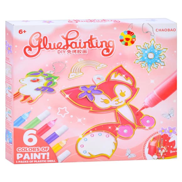 Дитячий набір для творчості "Підвіска-розмальовка" 7600-1-23-21-2123-1 ланцюжок, фарби 6 кольорів