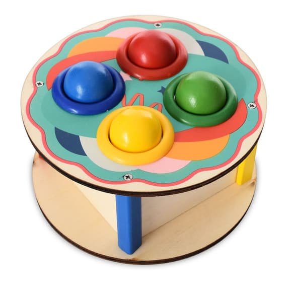 Деревянная игрушка стукачка "Кружок" MD 1682D, молоток