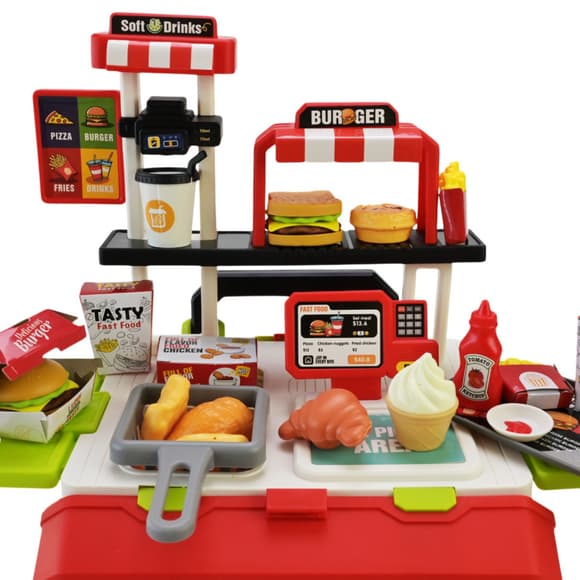 Дитяча іграшкова кухня "Фаст-фуд" 668-159/160(Red) з аксесуарами 