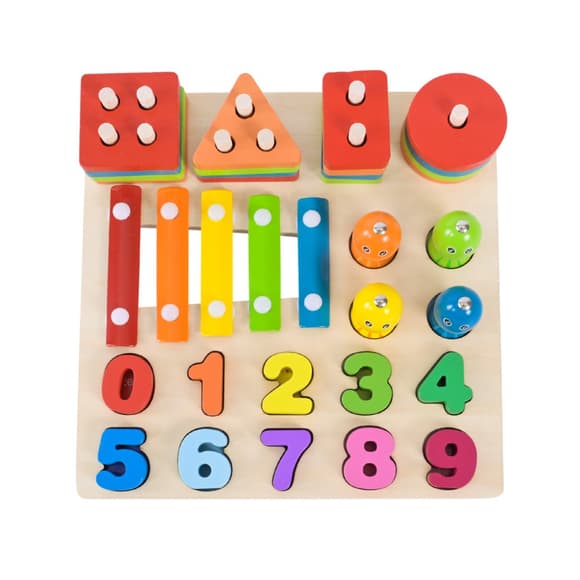 Дитяча дерев’яна іграшка "4 в 1" C9404 рибалка, ксилофон