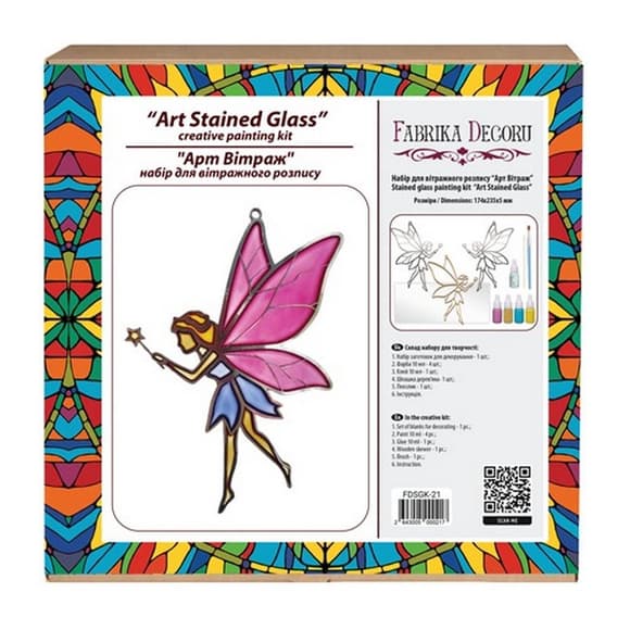 Набір для вітражного живопису за номерами "Фея" FDSGK-21