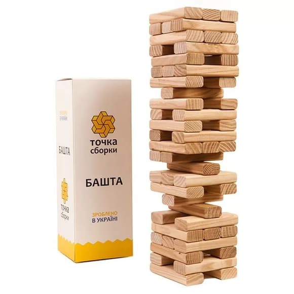 Настільна  гра "Вежа класична" Точка складання GTS16 дерево, 54 бруска