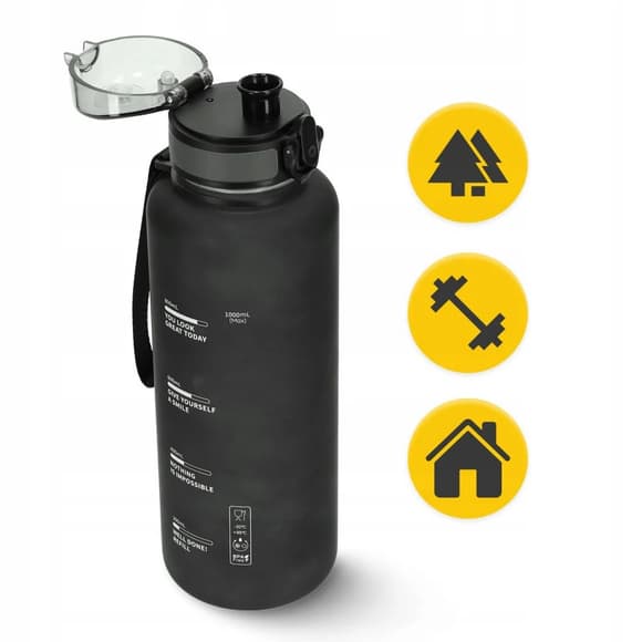 Бутылка для воды спортивная 4FIZJO P-5905973403788, 1000 мл, черный