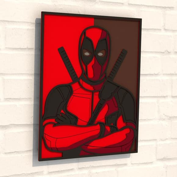 Деревянная картина-раскраска "Постер Дедпул" Wortex Woods 3DP40012 35х27 см