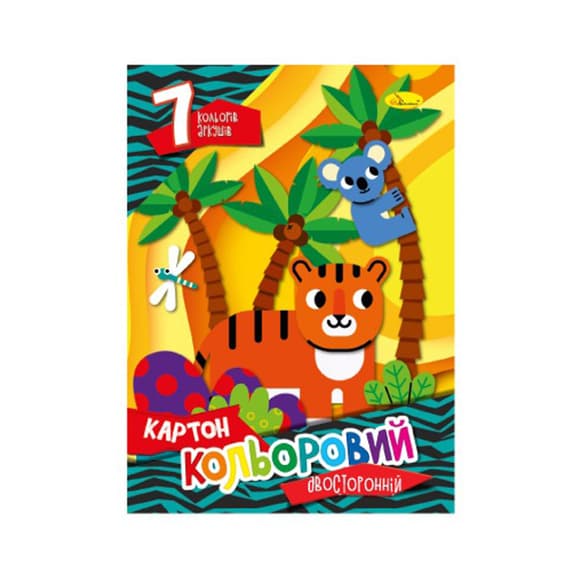 Набор цветного картона А4 Автоспорт АП-1102-8 двусторонний 7 листов