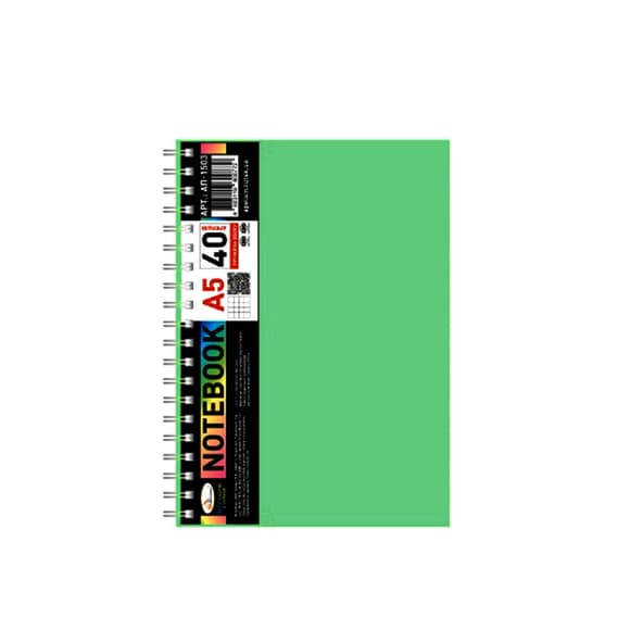 Блокнот А5 АП-1503(Green) 40 аркушів, пружина збоку