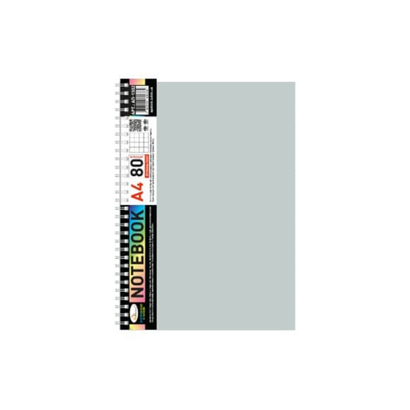 Блокнот А4 АП-1502(Grey) 80 листов, пружина сбоку