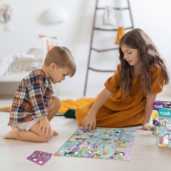 Детский пазл Ищи и находи "Кошачье кафе" 300667, 100 элементов