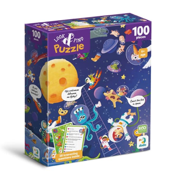 Детский пазл Ищи и находи "Безумный космос" 300668, 100 элементов