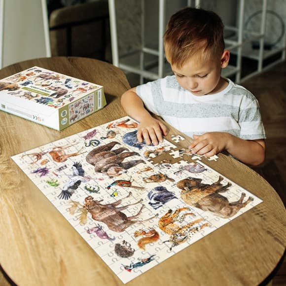 Дитячий пазл Монтессорі "Лісові тварини" 300629, 200 елементів