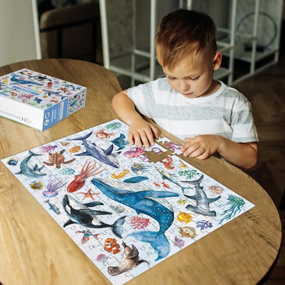 Дитячий пазл Монтессорі "Океанічні тварини" 300630, 200 елементів