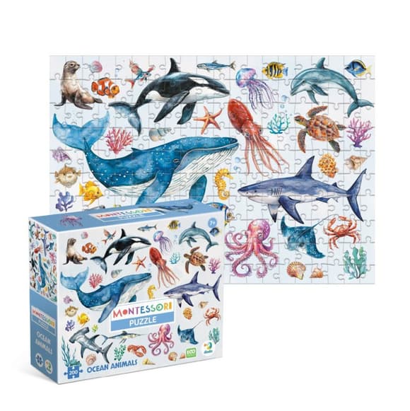 Дитячий пазл Монтессорі "Океанічні тварини" 300630, 200 елементів