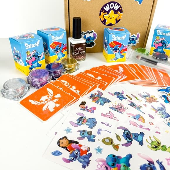Набор для био-тату "Wow Box Стич" wow-box-stich-5 для 5 детей