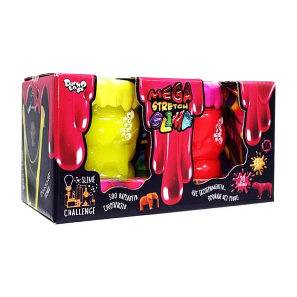 Вязкая масса "Mega Stretch Slime" SLM-11-01U(Yellow-Pink), 2 банки