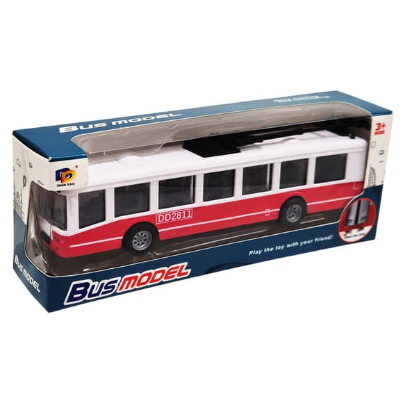 Дитячий інерційний тролейбус DD2813AC(Red) відчиняються двері