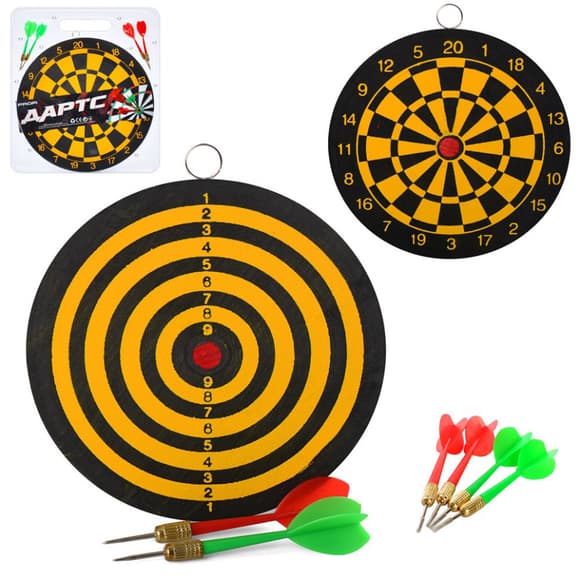 Дартс классический MS 4220 дротики 4 шт, двусторонний