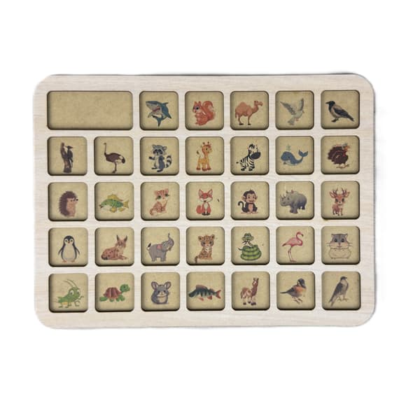 Дерев'яний пазл-вкладиш "Звірята" 3240-04-001 розмір 33х25 см