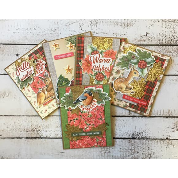 Набір для створення вітальних листівок "Our warm Christmas" FDGCK-019