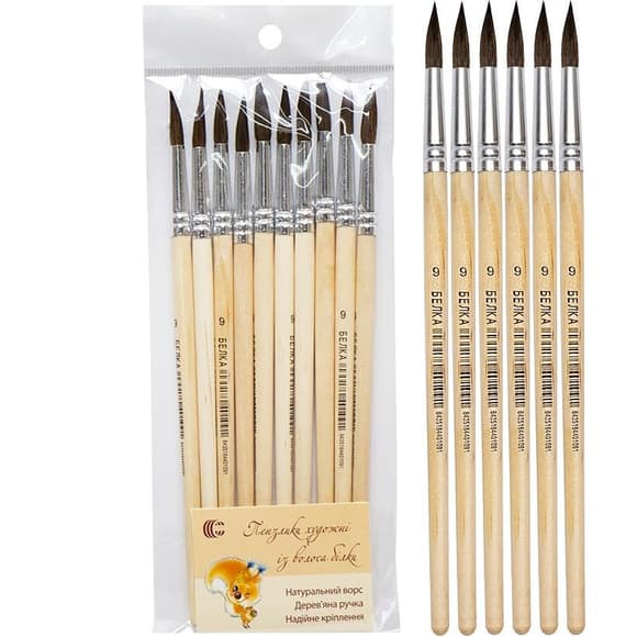 Кисточка художественная "Белка №9" 89600, 1 шт