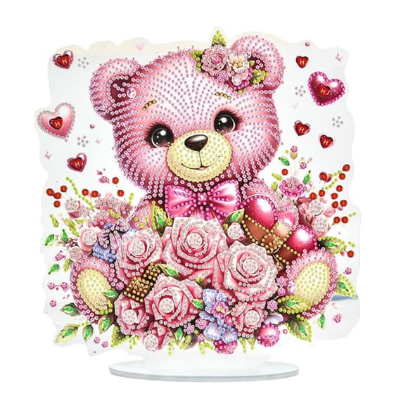 Набір для творчості алмазна мозаїка "Ніжний ведмедик" YKLZ15263 на підставці 25х25 см